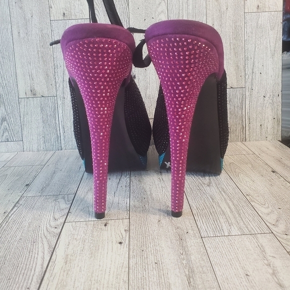 STEVE MADDEN Sexy Studded Peep-Toe Platform Slingback‎ Multi-Color Women 9.5 US. - Picture 4 of 12